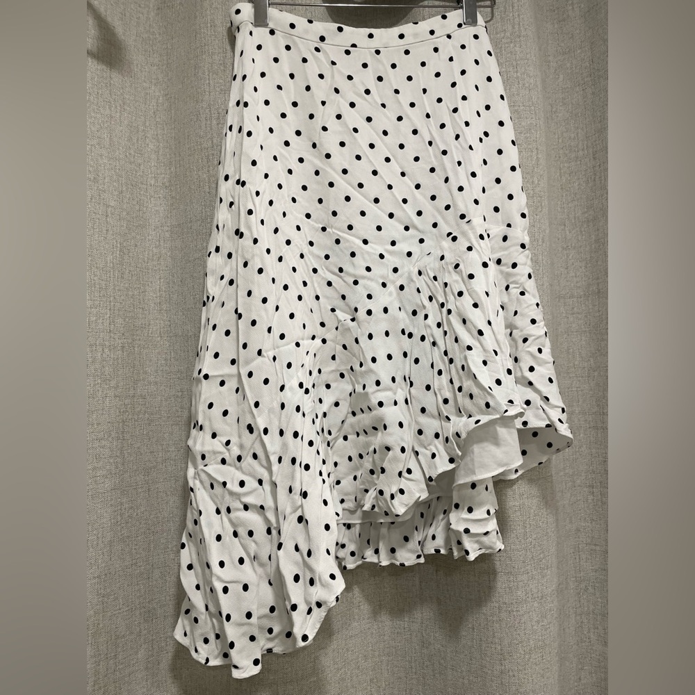 Club Monaco Womens Size 6 Skirt White and Black Polka Dot A-Line skirt